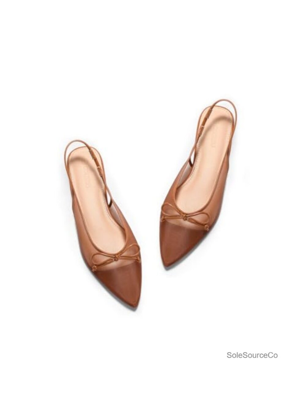 Mesh Slingback Flats Bow Pointed Toe Low Heel Ballet Dress Shoes